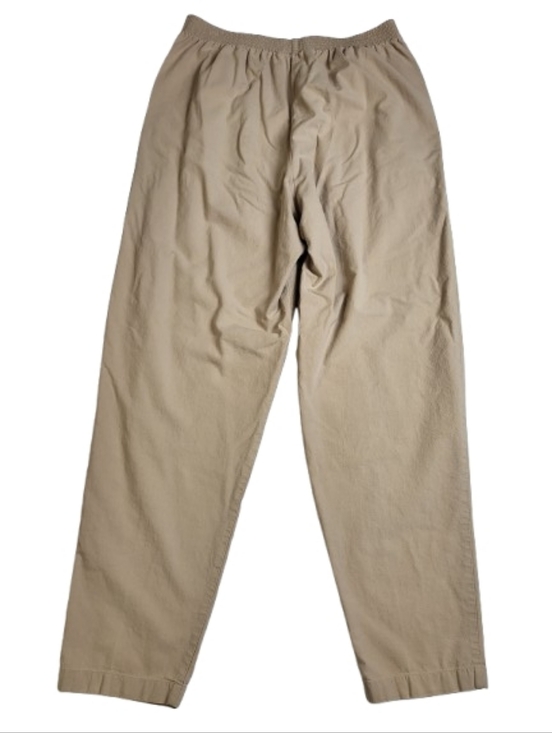 L.L. Bean Pants - LL Bean Pull On‎ Khaki Pants Elastic Waist Cotton Women's Size Medium Tall Large